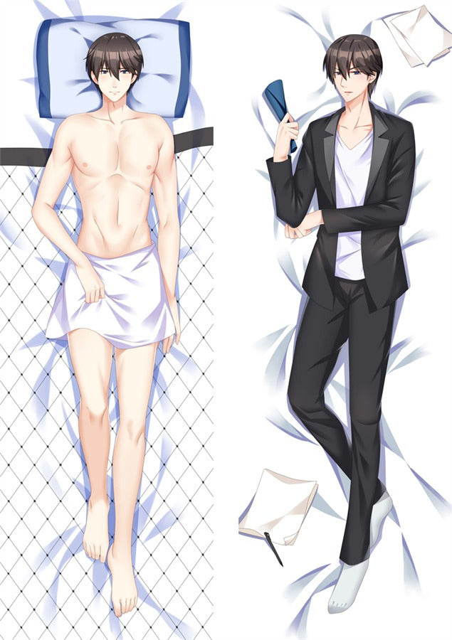 Dakimakura Gentiluomo dai Capelli Castani Asciugamano e Completo