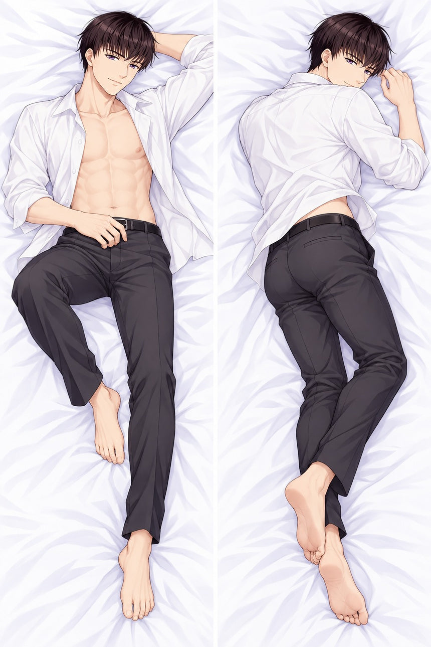 Lucien Open White Shirt Body Pillow