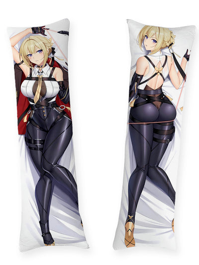 Dakimakura Evelyn Latex Nero con Frusta
