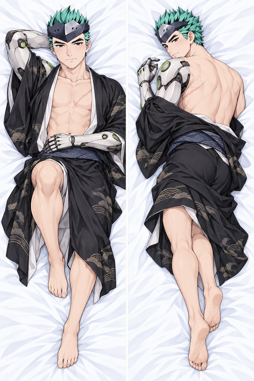 Genji Black Yukata Body Pillow