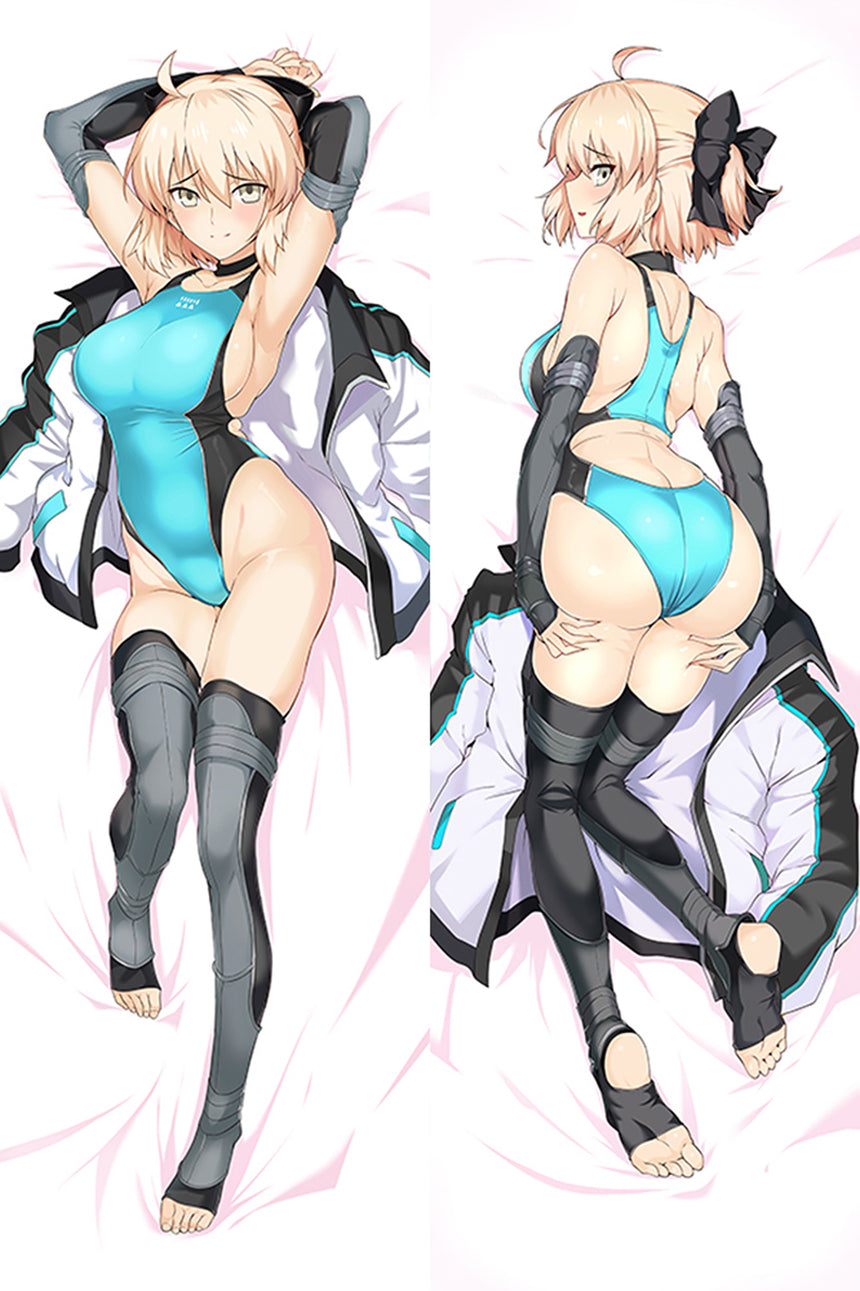 Dakimakura Okita Souji Costume da Bagno Blu