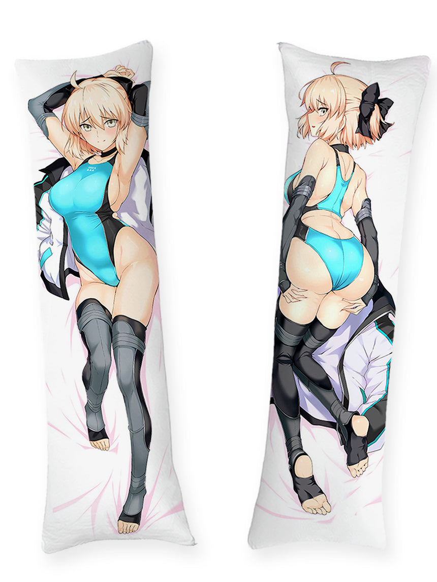 Dakimakura Okita Souji Costume da Bagno Blu