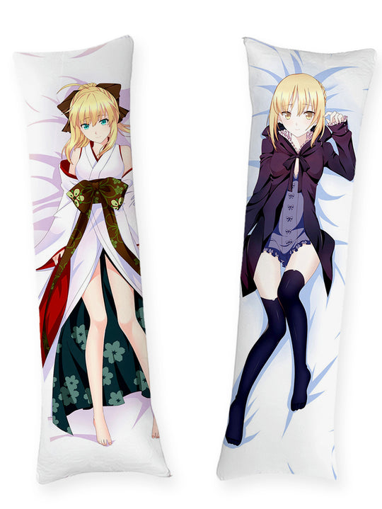 Dakimakura Saber Kimono Bianco e Cappotto Nero