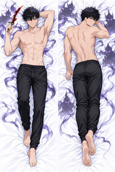 Dakimakura Sung Jinwoo a Torso Nudo con Pugnale delle Ombre